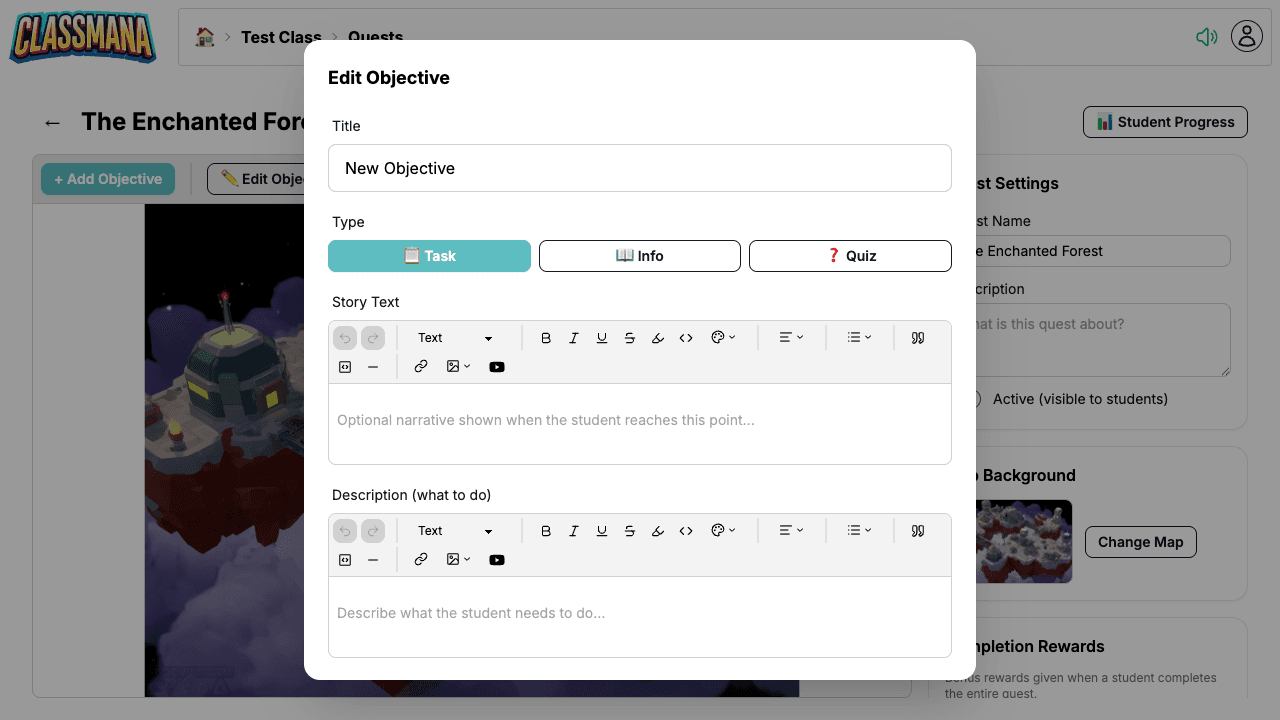 Redigera uppdragsmål